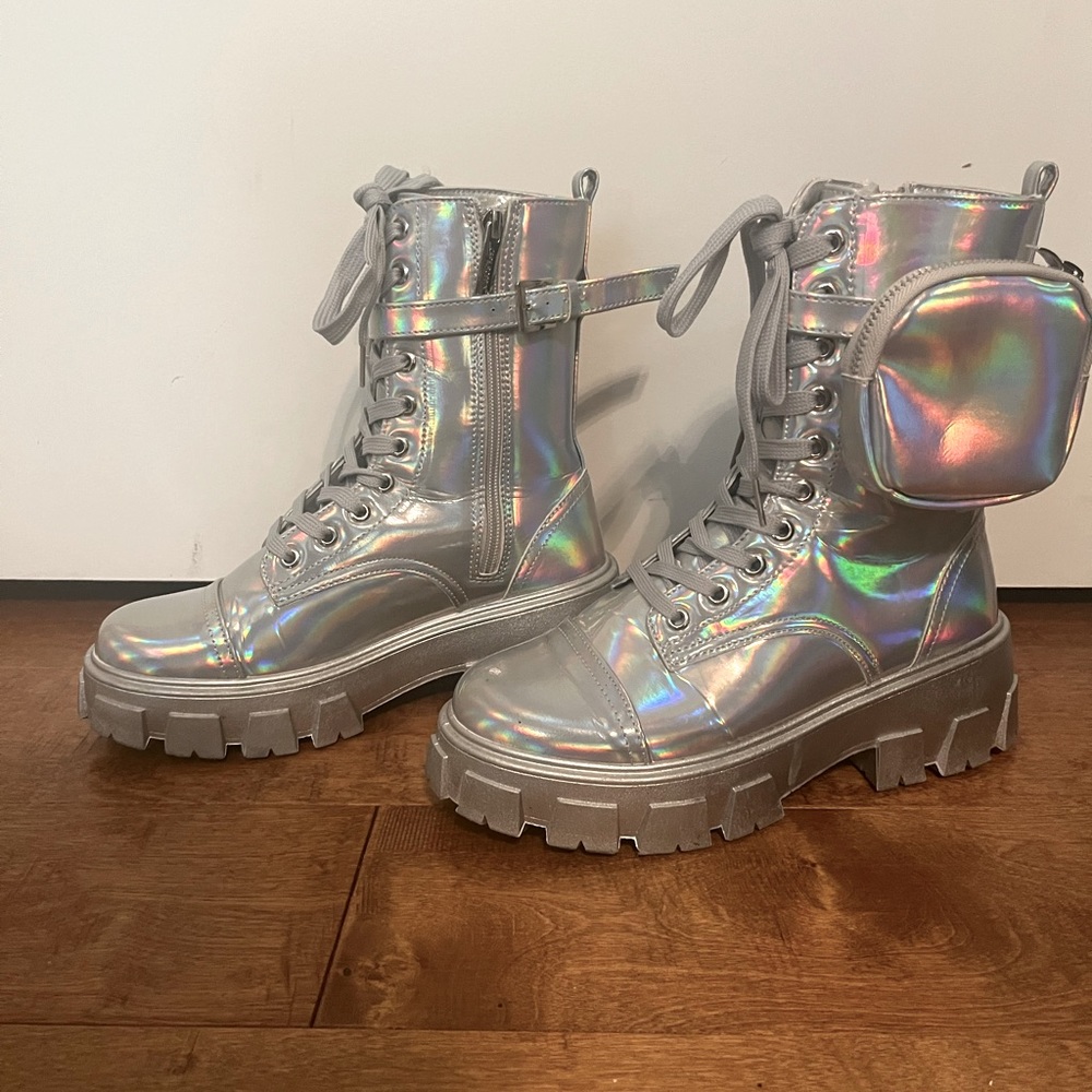 Cape Robbin MonaLisa Iridescent Combat Boots
